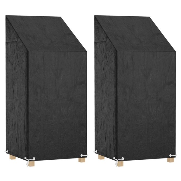 Tuinstoelhoezen 2 st met 8 oogjes 65x65x110/150 cm polyetheen 1