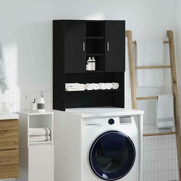 Wasmachinekast 70,5x25,5x90 cm zwart eikenkleurig 1