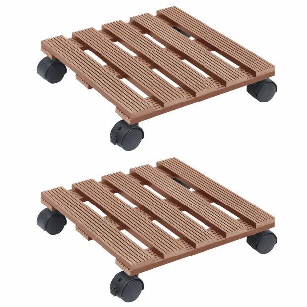 Plantentrolleys 2 st 30x30x7,5 cm HKC bruin 1