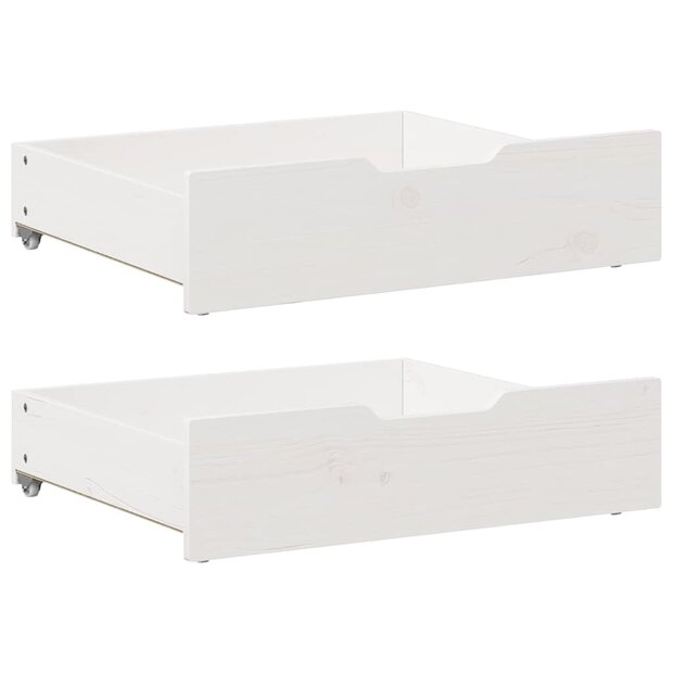 Bedlades 2 st 65x55x17 cm massief grenenhout wit 1