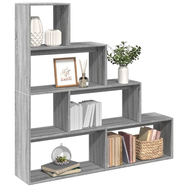 Kamerscherm / boekenkast 143,5x29x143,5 cm hout grijs sonoma 1