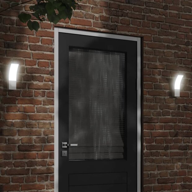 Buitenwandlampen 2 st LED gegoten aluminium wit 1