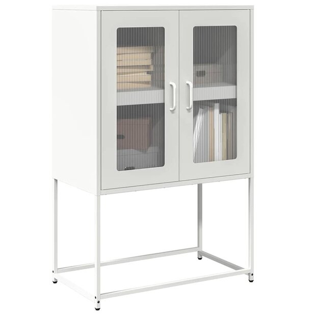 Hoge kast 68x39x107 cm staal wit 1