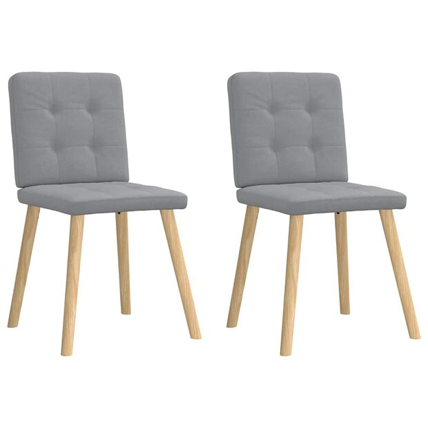 Eetkamerstoelen 2 st stof lichtgrijs 1