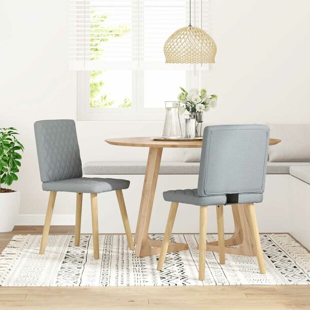 Eetkamerstoelen 2 st stof lichtgrijs 1