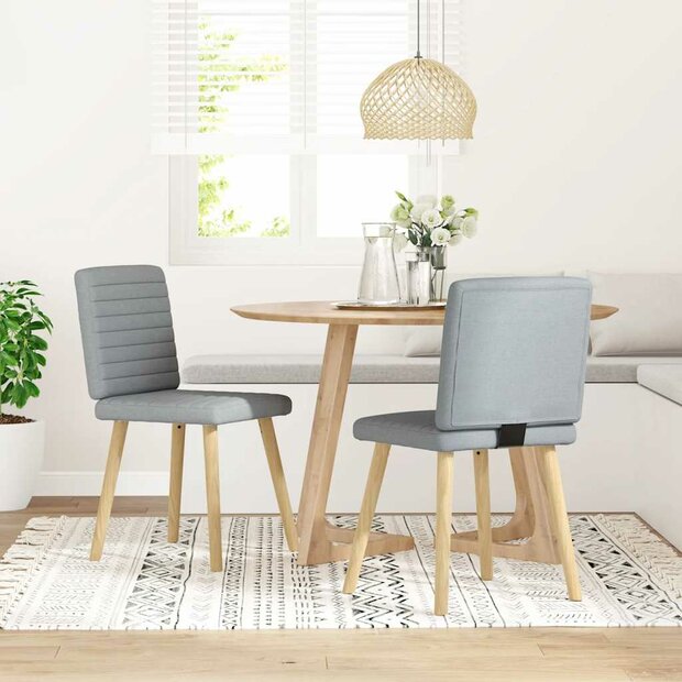 Eetkamerstoelen 2 st stof lichtgrijs 1