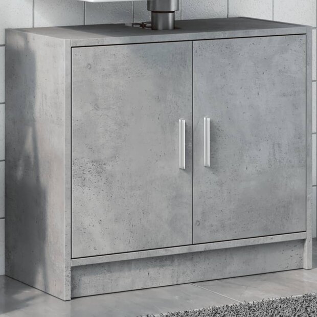 Wastafelkast 63x29x55 cm bewerkt hout betongrijs 1