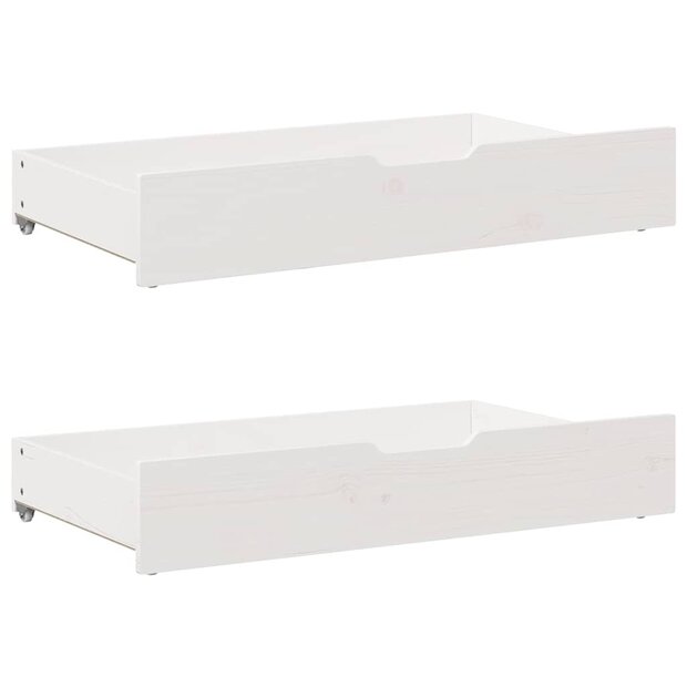 Bedlades 2 st 90x55x17 cm massief grenenhout wit 1