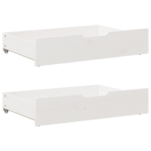 Bedlades 2 st 85x55x17 cm massief grenenhout wit 1
