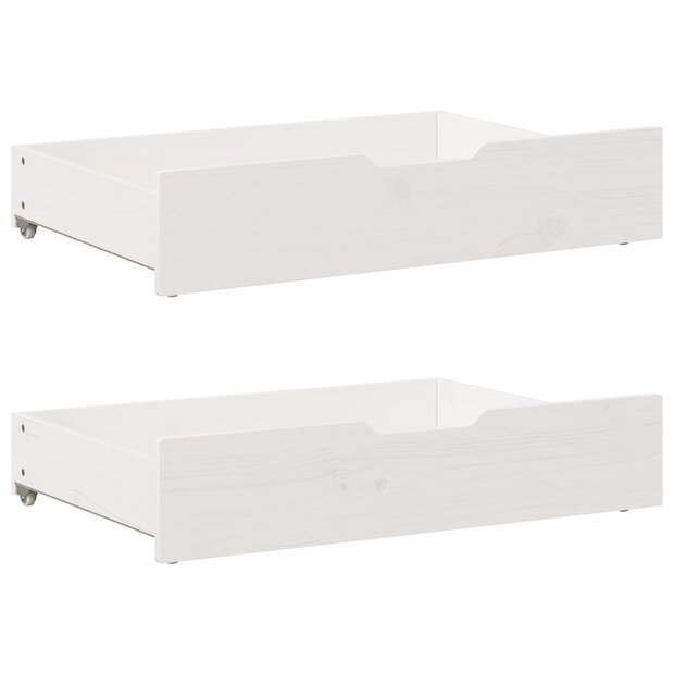 Bedlades 2 st 80x55x17 cm massief grenenhout wit 1