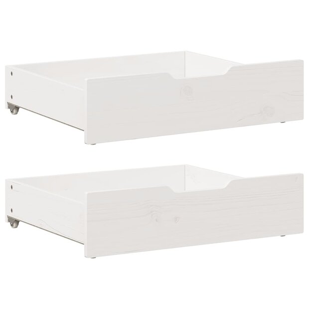 Bedlades 2 st 75x55x17 cm massief grenenhout wit 1
