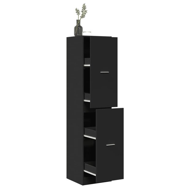 Apothekerskast 40x41x174,5 cm bewerkt hout zwart 1