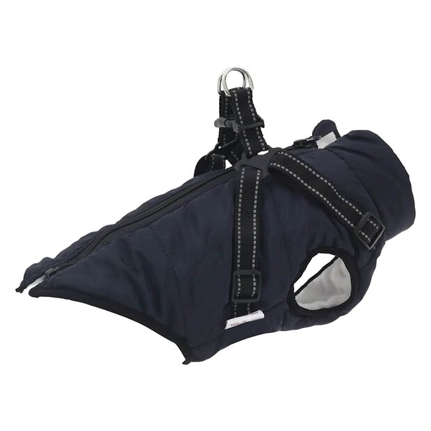 Hondenjas met harnas waterdicht reflecterend marineblauw L28 1