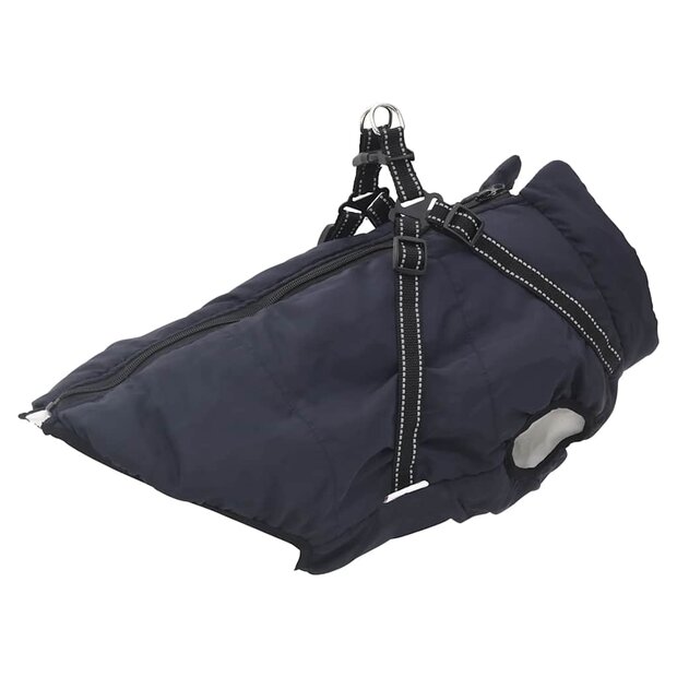 Hondenjas met harnas waterdicht reflecterend marineblauw L48 1