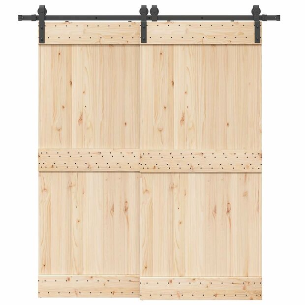 Doos met onderdelen voor schuifdeur 200 cm staal zwart 1