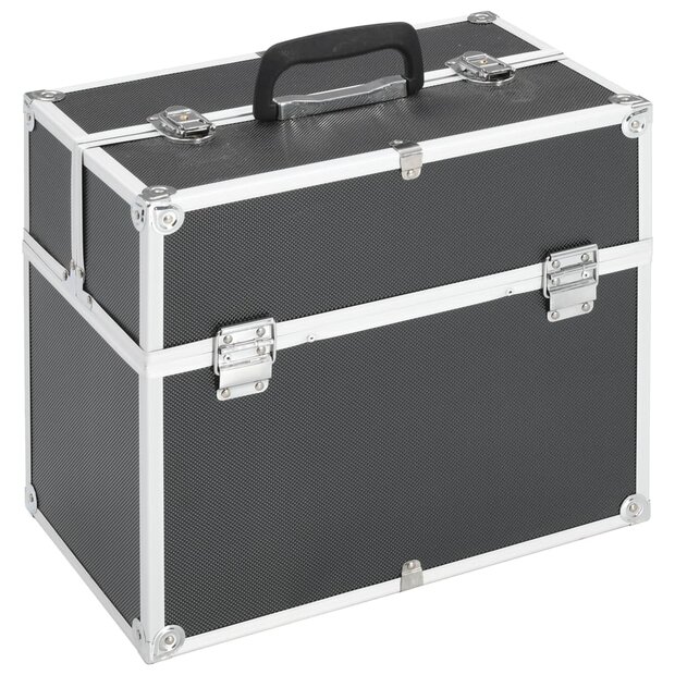 Make-up koffer 38x23x34 cm aluminium zwart 1