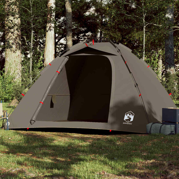 Tent 4-persoons snelontgrendeling bruin 1