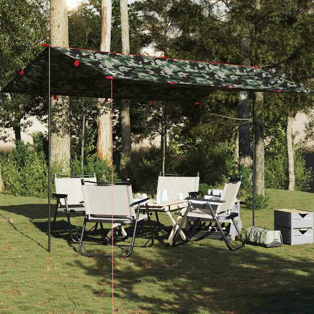 Kampeerluifel waterdicht 406x306 cm camouflage 1