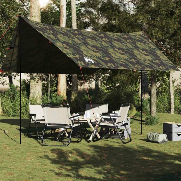 Kampeerluifel waterdicht 438x376x212 cm camouflage 1
