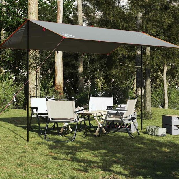 Kampeerluifel waterdicht 400x294 cm grijs en oranje 1