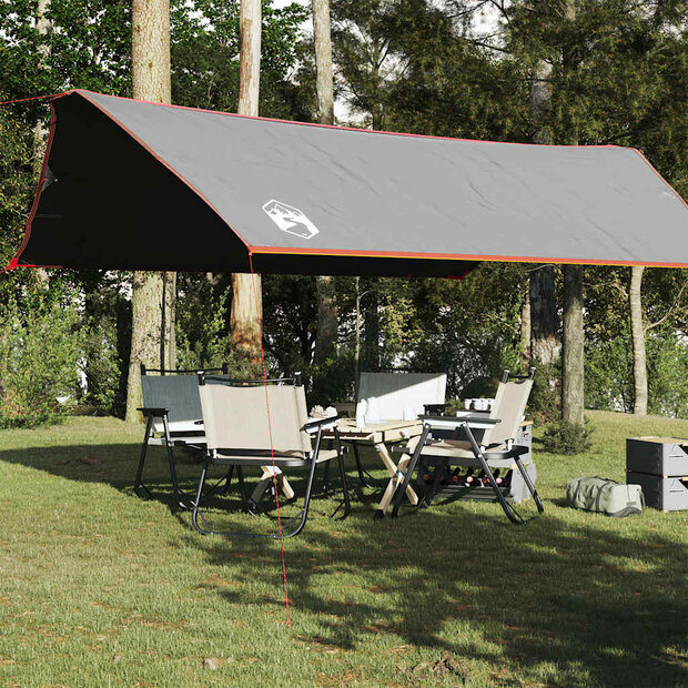 Kampeerluifel waterdicht 500x294 cm grijs en oranje 1