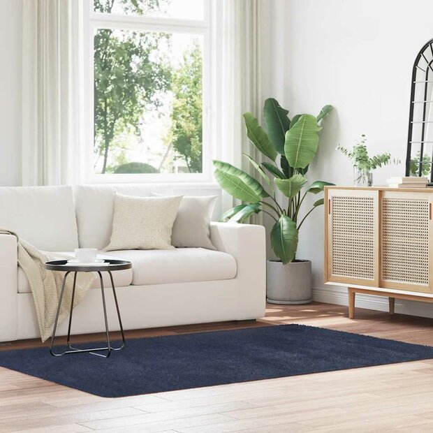 Hoogpolig vloerkleed NAVARRA 130x200 cm polyester marineblauw 1