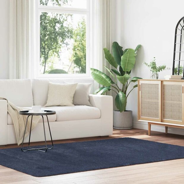 Hoogpolig vloerkleed NAVARRA 160x230 cm polyester marineblauw 1