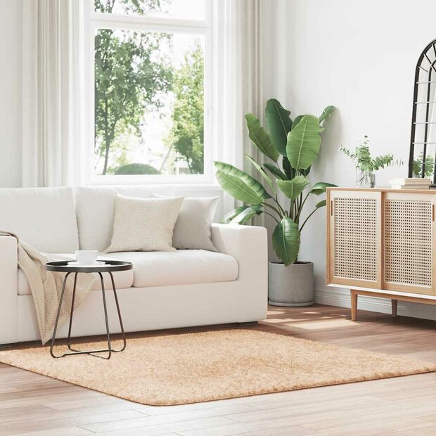 Hoogpolig vloerkleed NAVARRA 160x160 cm polyester beige 1