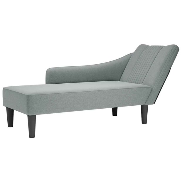 Chaise longue met rechterarmleuning stof lichtgrijs 1