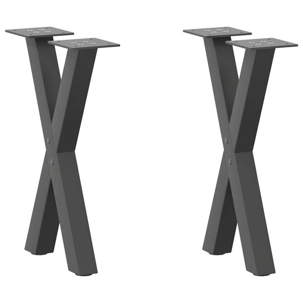 Salontafelpoten 2 st X-vormig 28x(42-43) cm staal antraciet 1