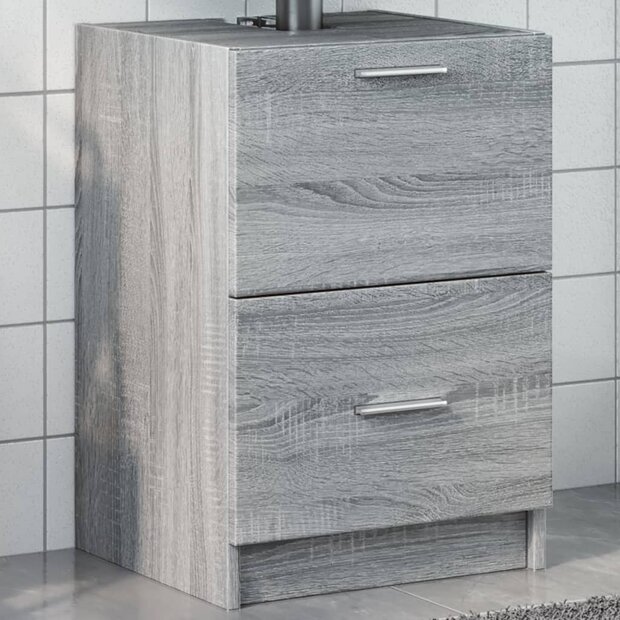 Wastafelkast 40x37x59 cm bewerkt hout grijs sonoma eikenkleurig 1