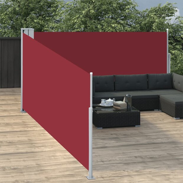Windscherm uittrekbaar 100x1000 cm rood 1