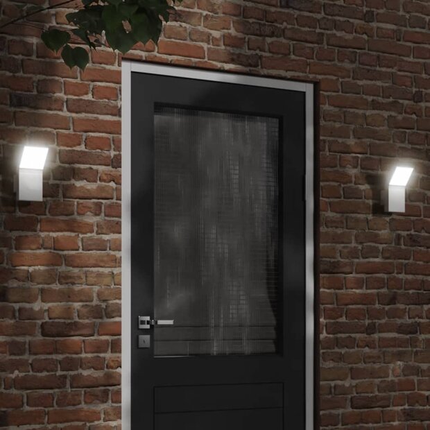 Buitenwandlampen 2 st LED gegoten aluminium wit 1