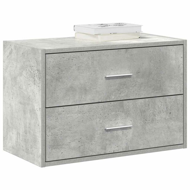 Kast met 2 lades 60x31x40 cm bewerkt hout betongrijs 1