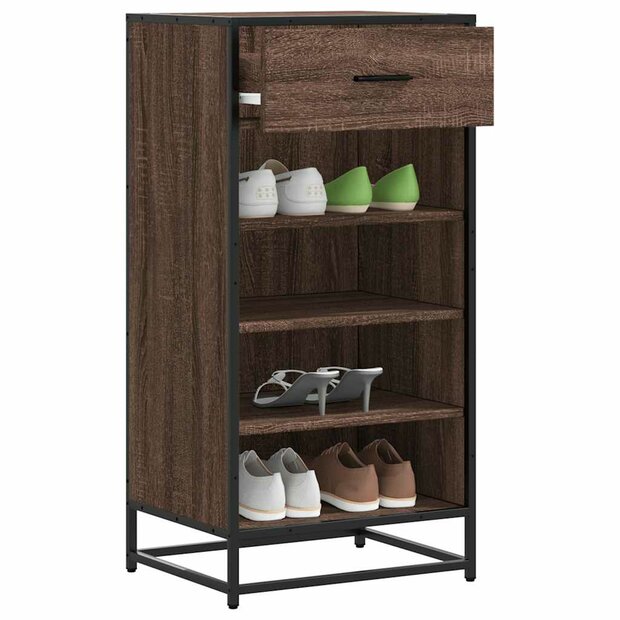 Schoenenrek 48x38x97,5 cm bewerkt hout bruin eikenkleurig 1