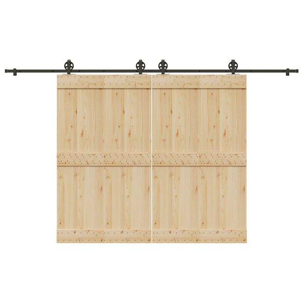 Doos met onderdelen voor schuifdeur 366 cm staal zwart 1