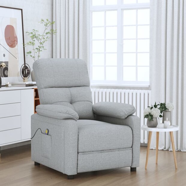 Massagestoel stof lichtgrijs 1