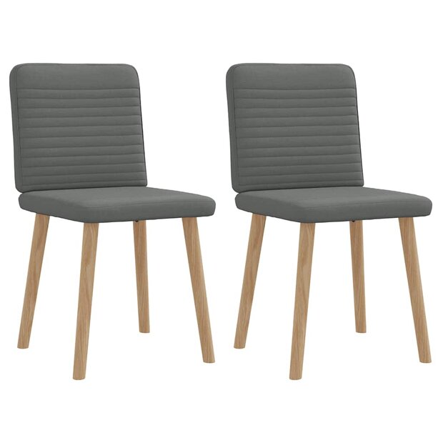 Eetkamerstoelen 2 st stof donkergrijs 1