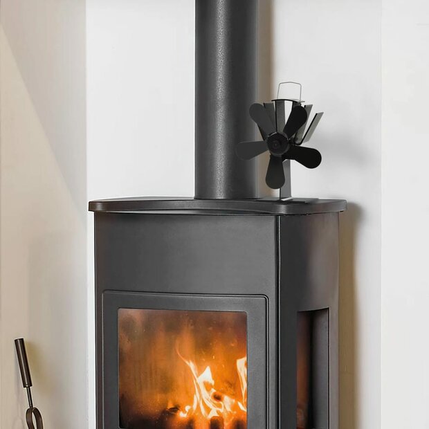 Kachelventilator met 5 vinnen zwart 1
