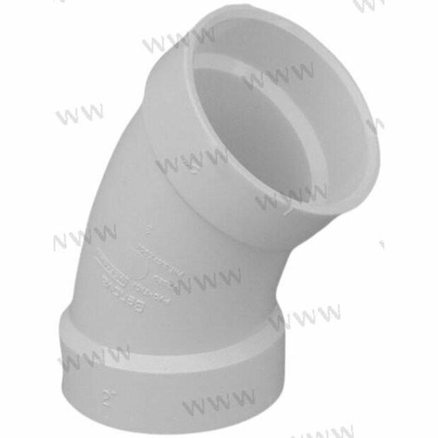 CEN1200109W - 3,00" X 45 graden ELLEBOOG (WIT) 1