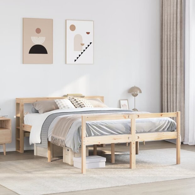 Seniorenbed met hoofdbord massief grenenhout 120x190 cm 1