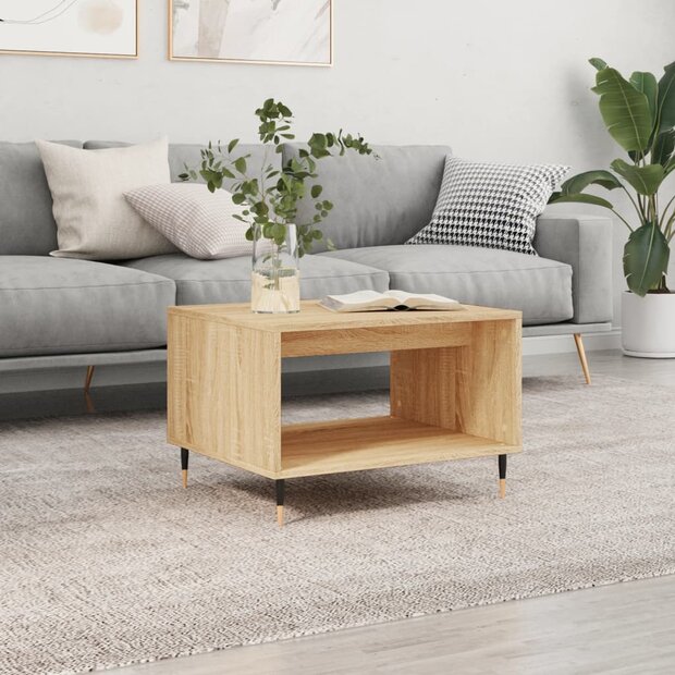 Salontafel 60x50x40 cm bewerkt hout sonoma eikenkleurig 1