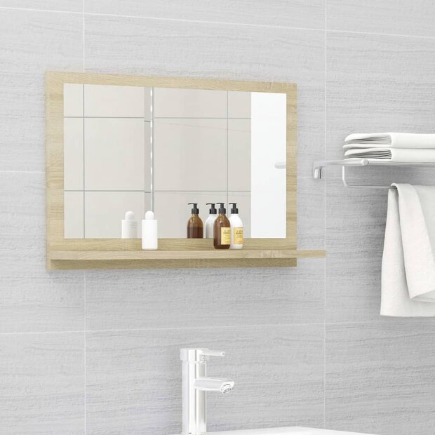 Badkamerspiegel 60x10,5x37 cm bewerkt hout sonoma eikenkleurig 1