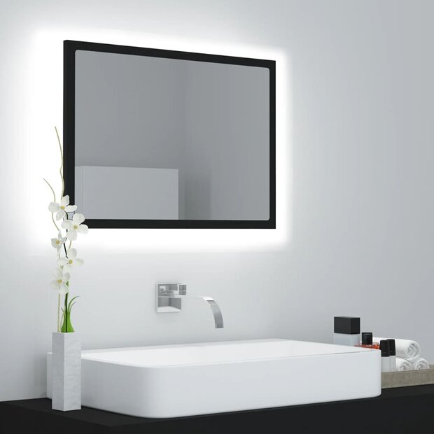 Badkamerspiegel LED 60x8,5x37 cm acryl zwart 1