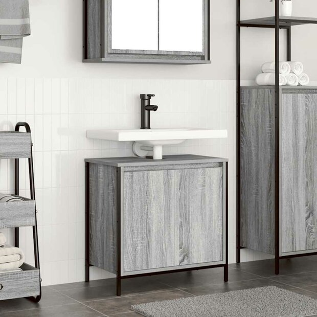 Badkamerkast wastafelkast 60x34,5x60 cm grijs sonoma 1