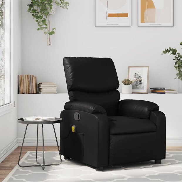 Massagestoel van zwart kunstleer 1
