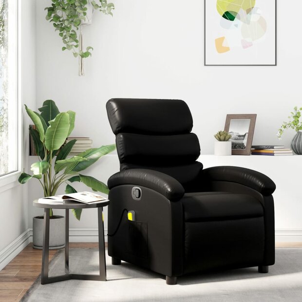 Massagestoel van zwart kunstleer 1