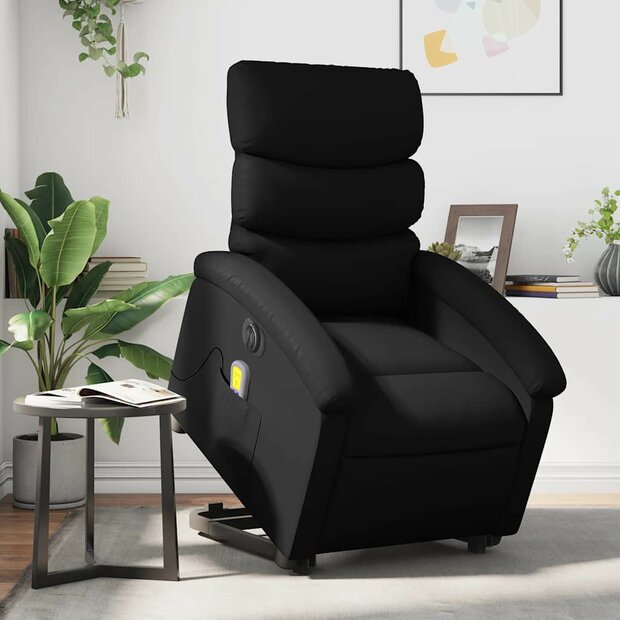 Sta-op-massagestoel elektrisch kunstleer zwart 1