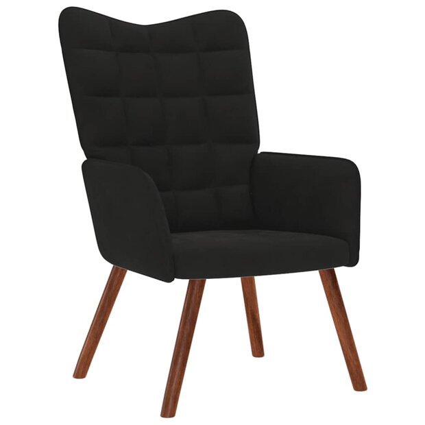 Relaxstoel fluweel zwart 1