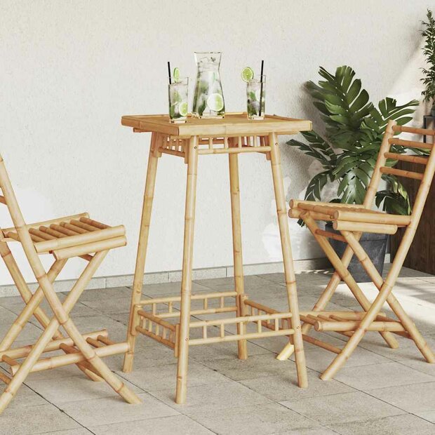 Bartafel voor buiten vierkant 55x55x100 cm bamboe 1